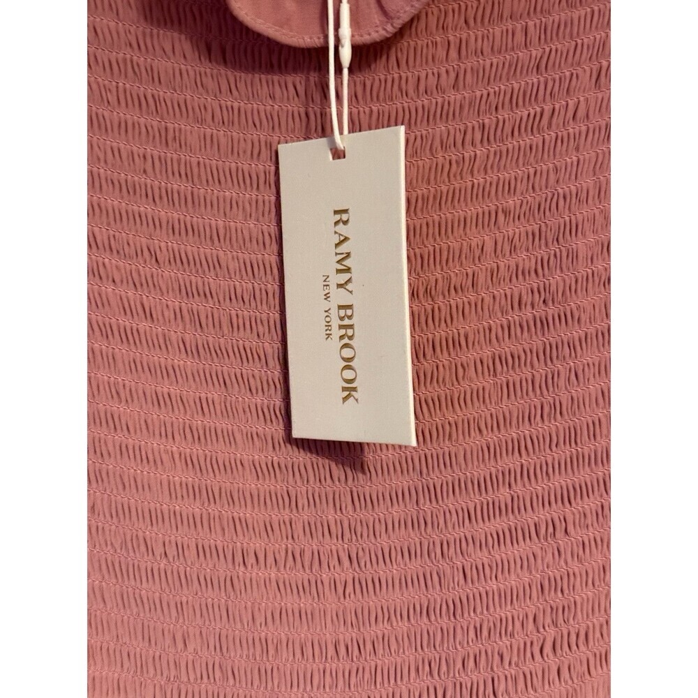Ramy Brook NWT Anita Smocked Ruffle Midi Dress in Pink Size S Barbie Cottagecore - Picture 8 of 12